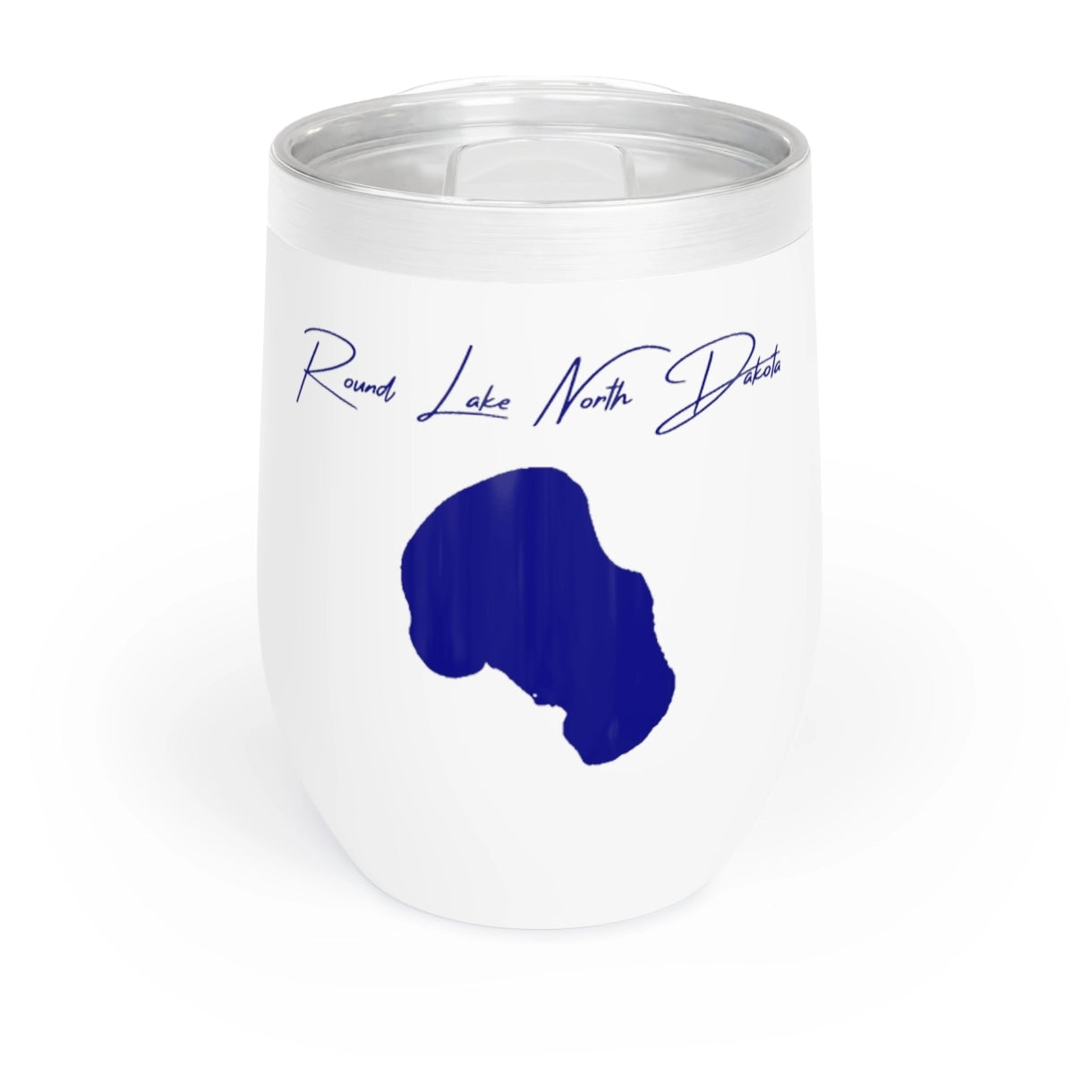 North  Dakota  Round  Lake  Wine  Tumbler  front  position  view  from  front  white.webp
