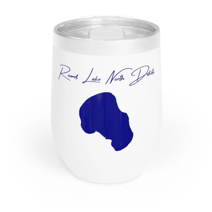 North  Dakota  Round  Lake  Wine  Tumbler  front  position  view  from  front  white.webp