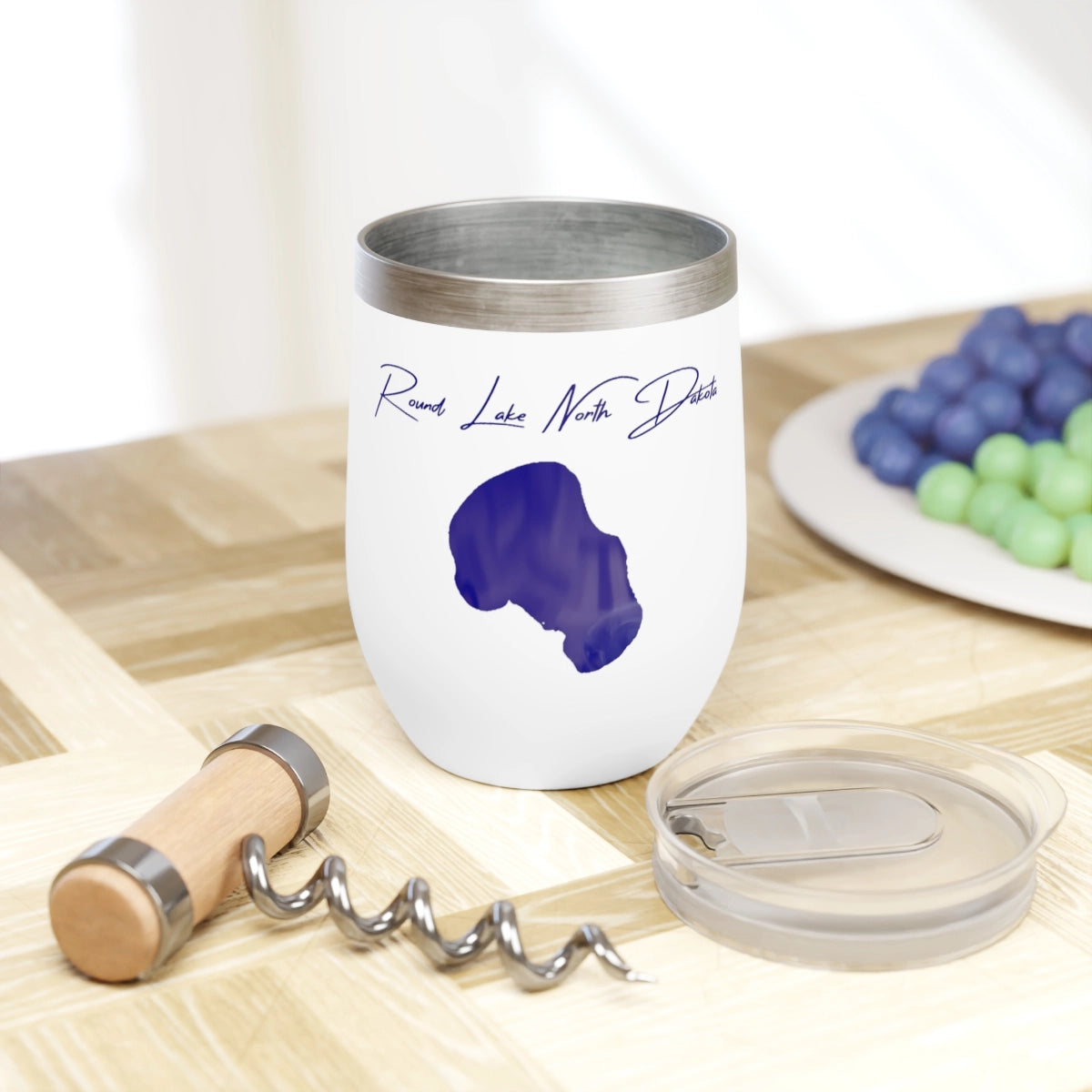 North  Dakota  Round  Lake  Wine  Tumbler  other  position  view  from  context  white.webp