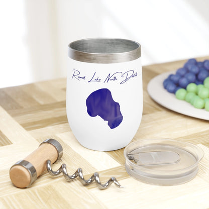 North  Dakota  Round  Lake  Wine  Tumbler  other  position  view  from  context  white.webp