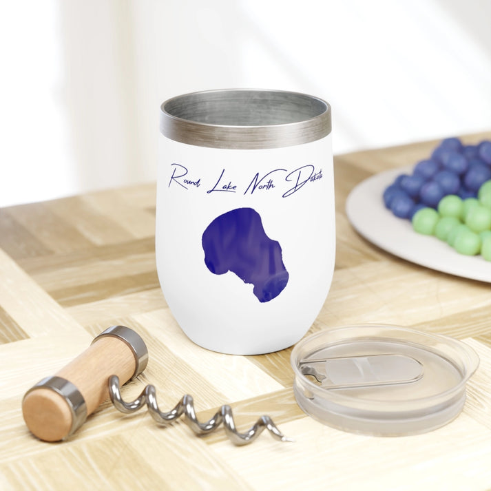 North  Dakota  Round  Lake  Wine  Tumbler  other  position  view  from  context  white.webp