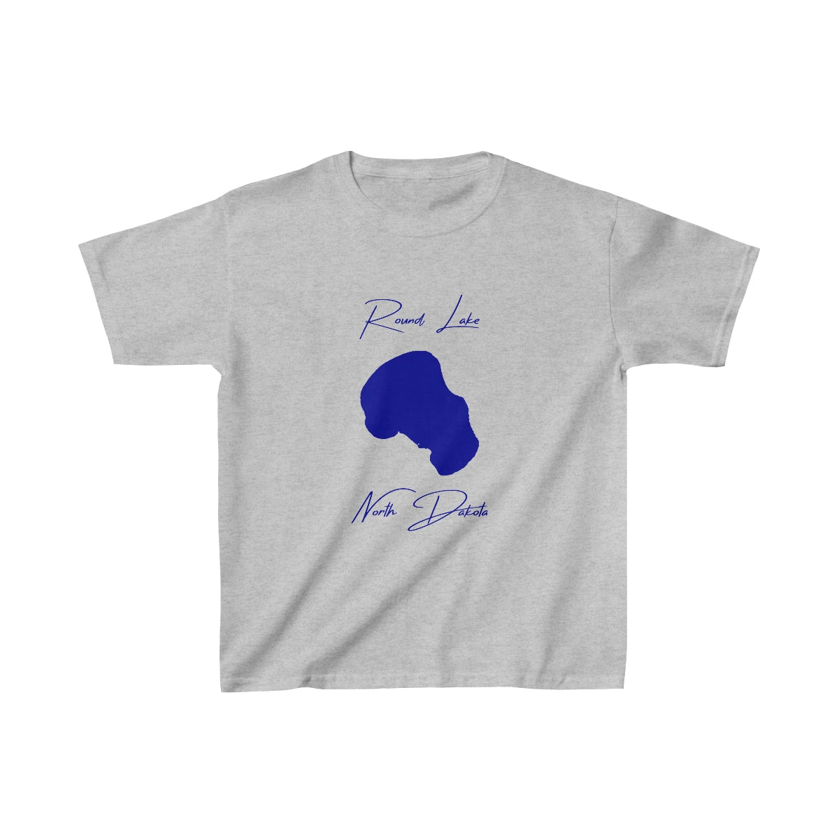 North  Dakota  Round  Lake  Youth  T-shirt  front  position  view  from  front  sport  grey.webp