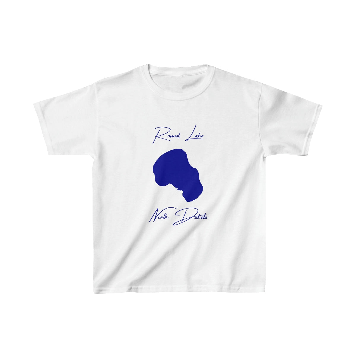 North  Dakota  Round  Lake  Youth  T-shirt  front  position  view  from  front  white.webp