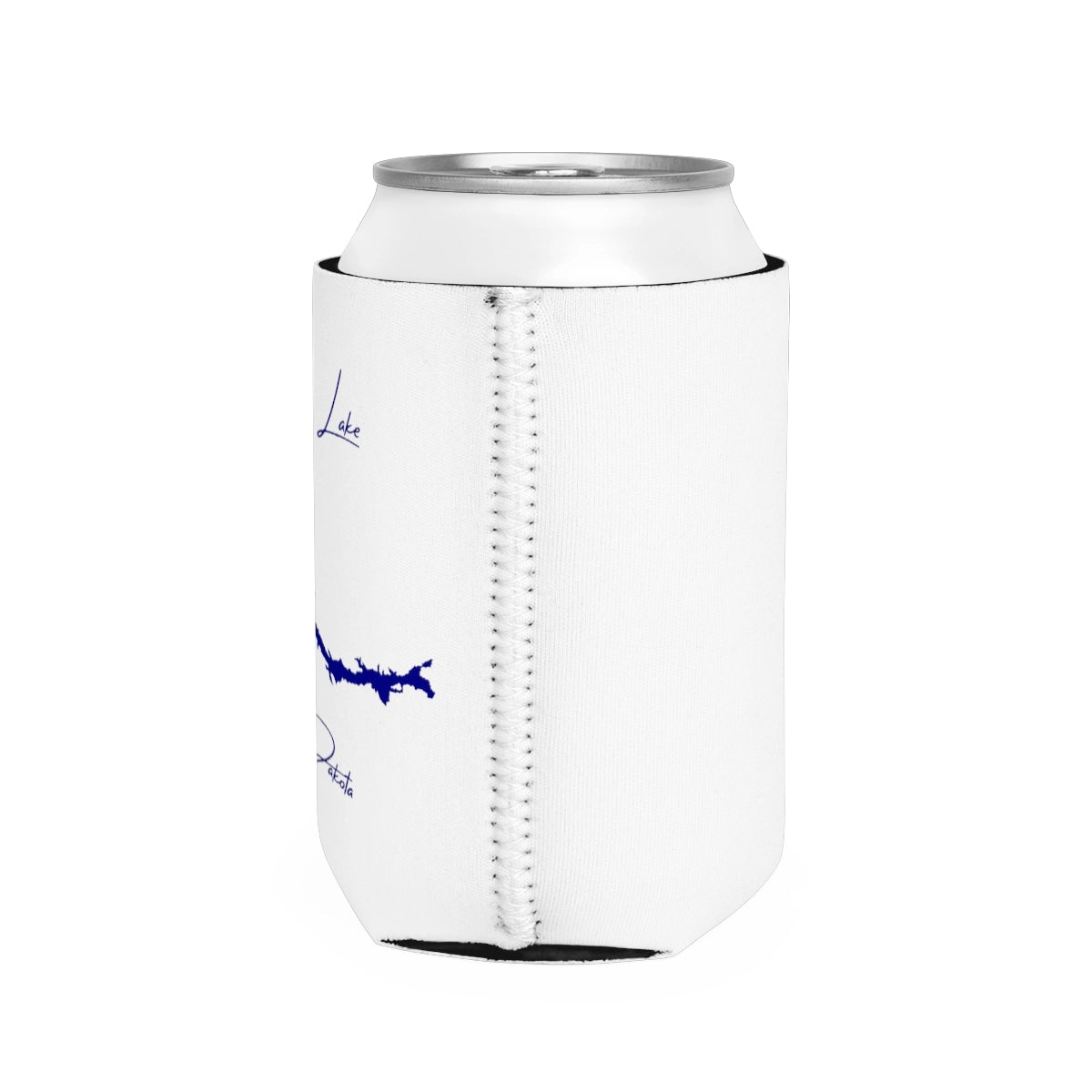 North  Dakota  Sakakawea  Lake  Can  Koozie  all  position  view  from  right  white.webp