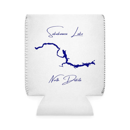 North  Dakota  Sakakawea  Lake  Can  Koozie  front  position  view  from  front-1  white.webp