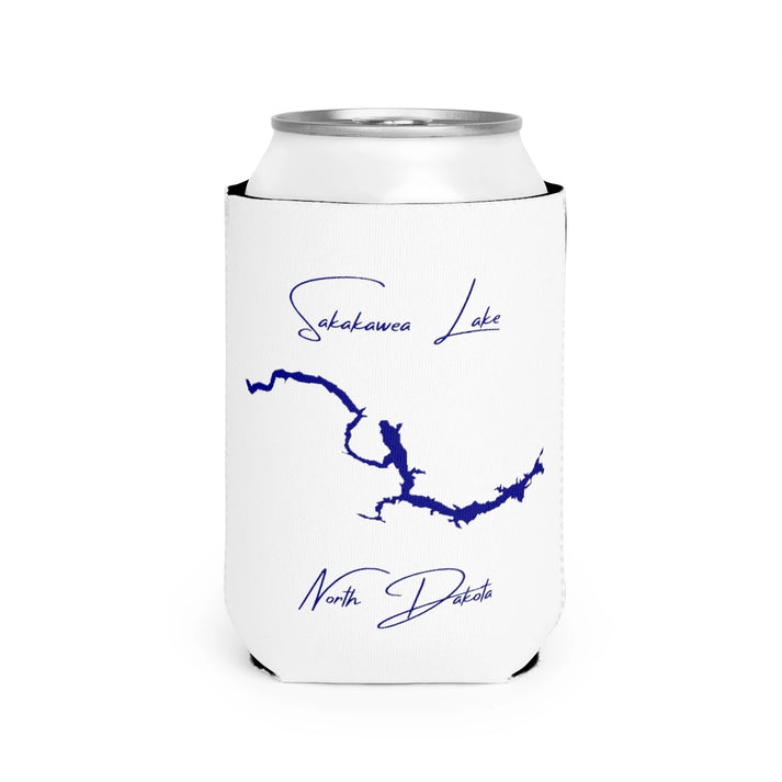North  Dakota  Sakakawea  Lake  Can  Koozie  front  position  view  from  front-2  white.webp