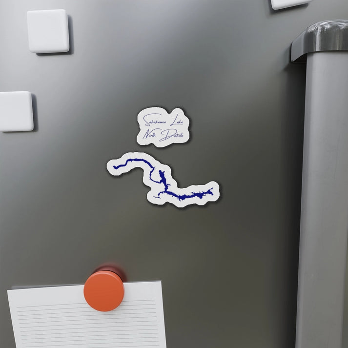 North  Dakota  Sakakawea  Lake  Die  Cut  Magnet  front  position  view  from  context-1  4  x  4.webp