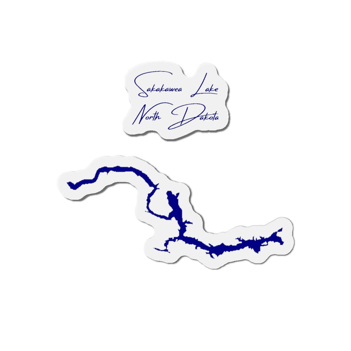 North  Dakota  Sakakawea  Lake  Die  Cut  Magnet  front  position  view  from  front  4  x  4.webp