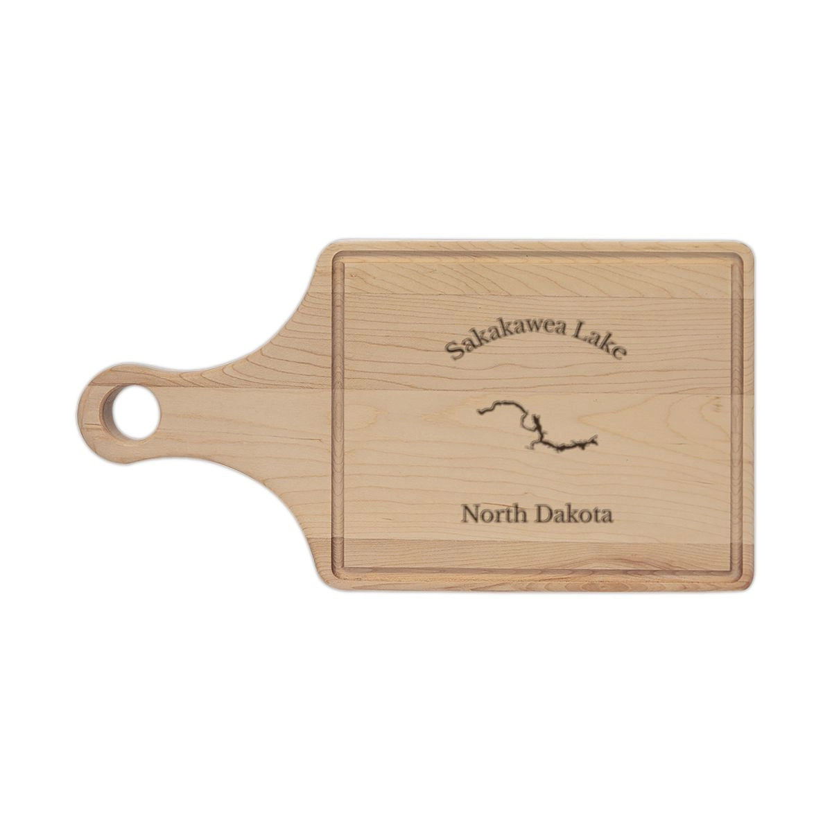 North  Dakota  Sakakawea  Lake  Engraved  Cutting  Board  front  position  view  from  front  maple.webp