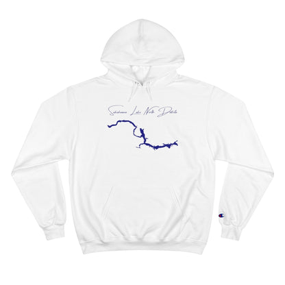 North  Dakota  Sakakawea  Lake  Hoodie  front  position  view  from  front  white.webp