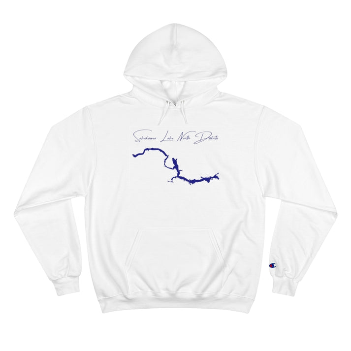 North  Dakota  Sakakawea  Lake  Hoodie  front  position  view  from  front  white.webp
