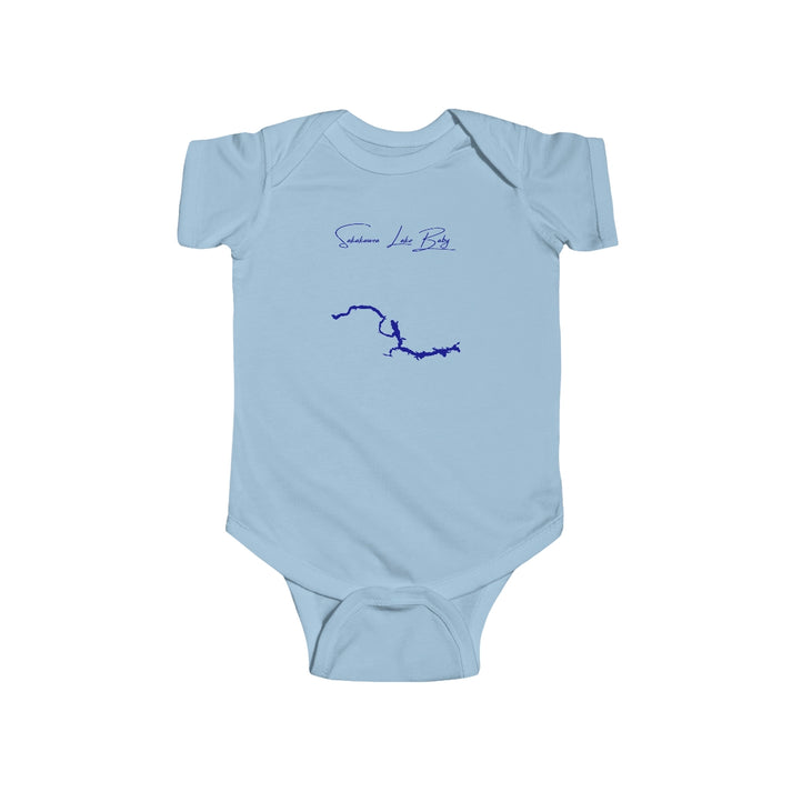 North  Dakota  Sakakawea  Lake  Onesie  front  position  view  from  front  light  blue.webp