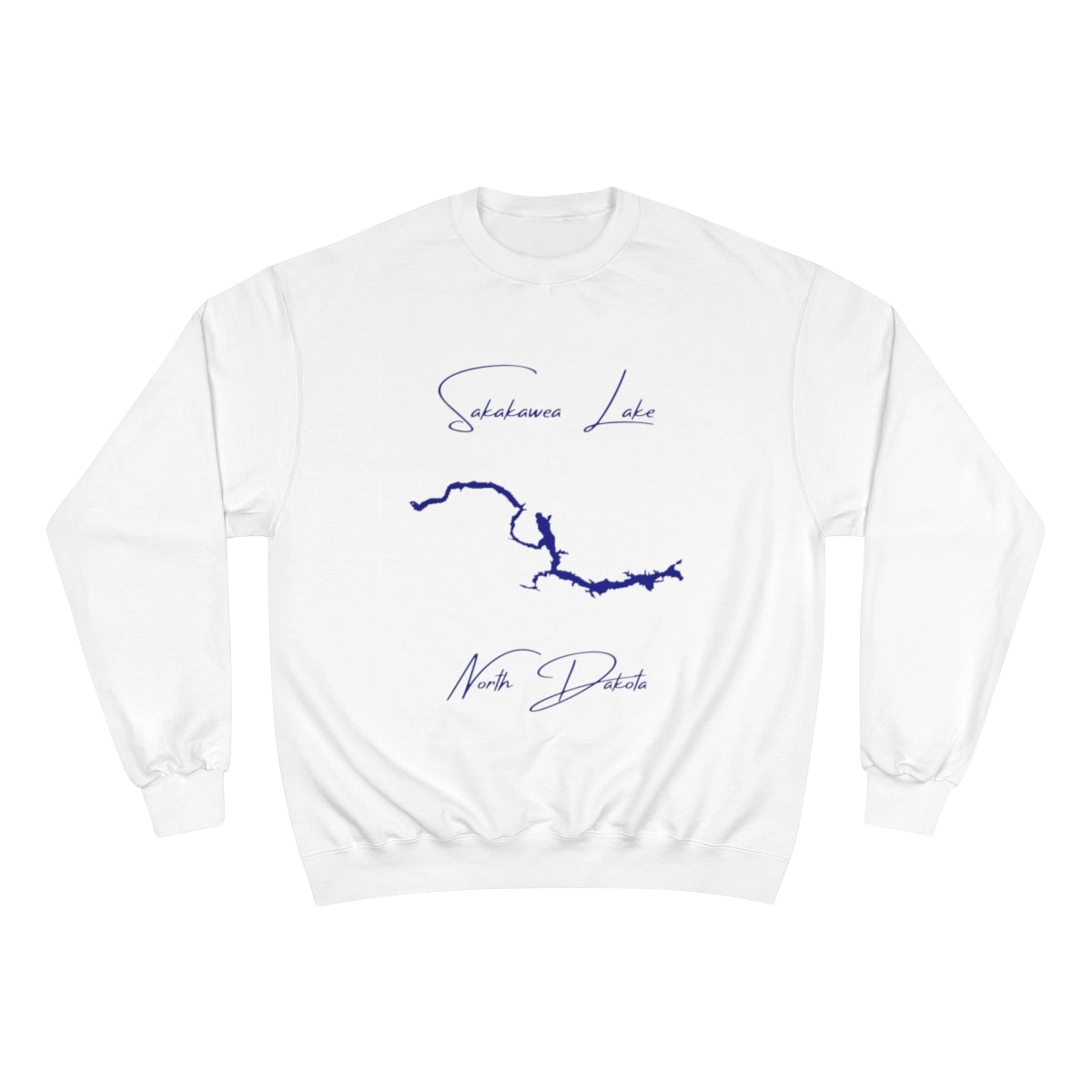 North  Dakota  Sakakawea  Lake  Sweatshirt  front  position  view  from  front  white.webp