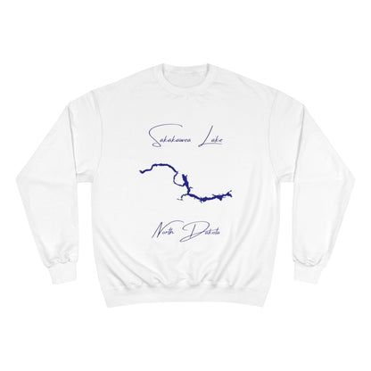 North  Dakota  Sakakawea  Lake  Sweatshirt  front  position  view  from  front  white.webp