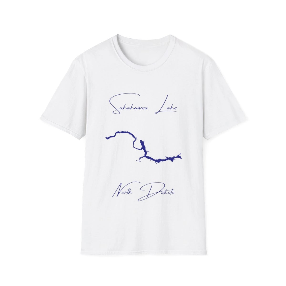 North  Dakota  Sakakawea  Lake  T-shirt  front  position  view  from  front  white.webp