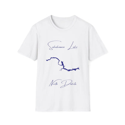 North  Dakota  Sakakawea  Lake  T-shirt  front  position  view  from  front  white.webp