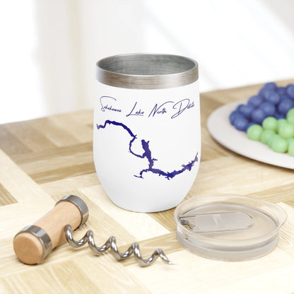 North  Dakota  Sakakawea  Lake  Wine  Tumbler  other  position  view  from  context  white.webp