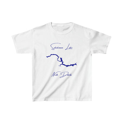 North  Dakota  Sakakawea  Lake  Youth  T-shirt  front  position  view  from  front  white.webp