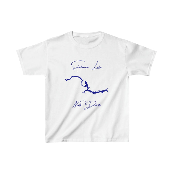 North  Dakota  Sakakawea  Lake  Youth  T-shirt  front  position  view  from  front  white.webp