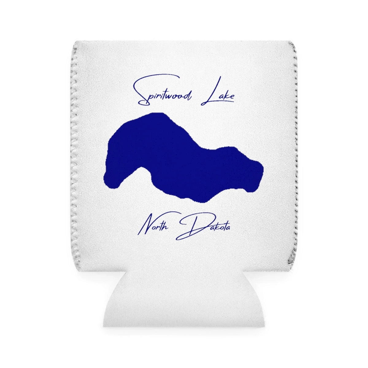 North  Dakota  Spiritwood  Lake  Can  Koozie  front  position  view  from  front-1  white.webp