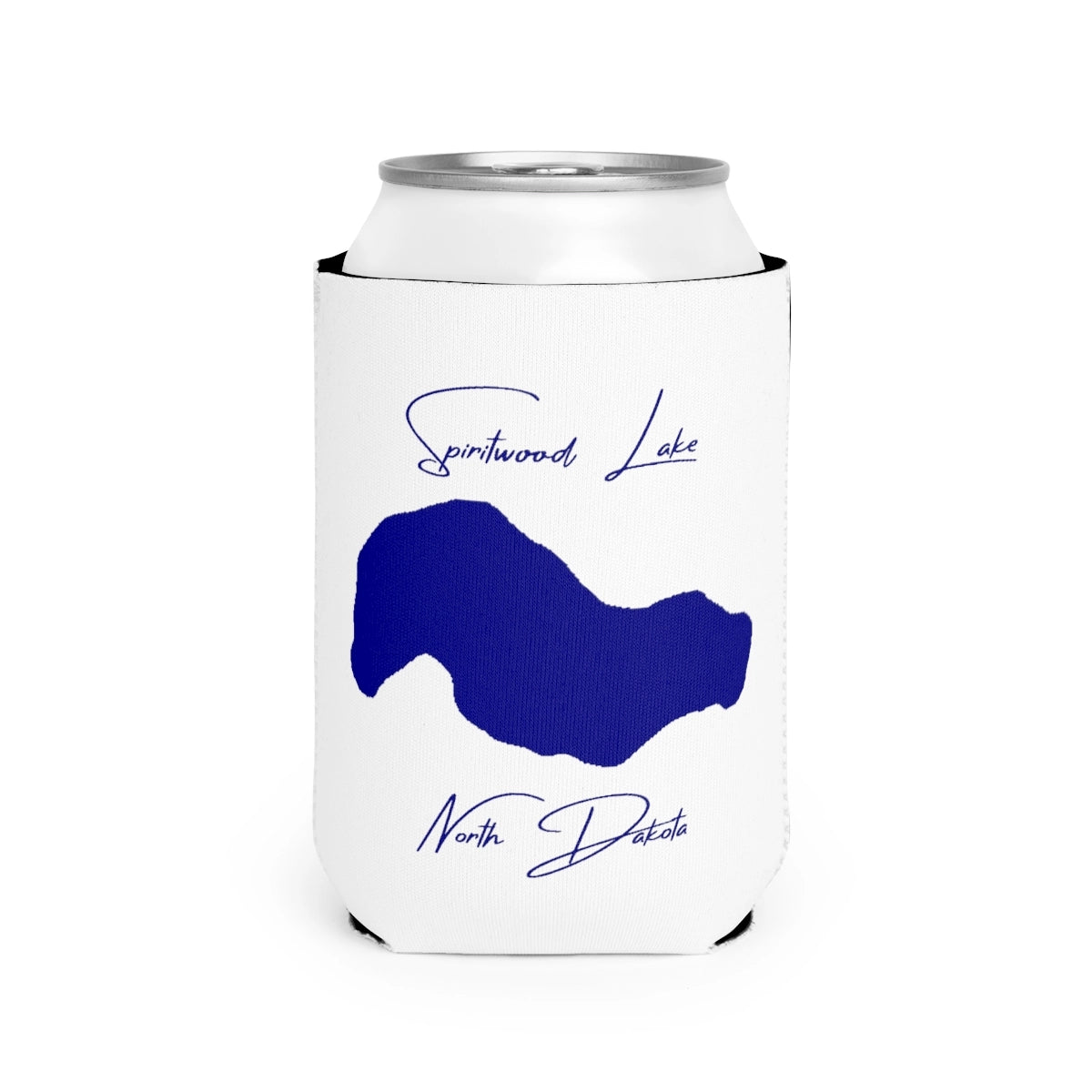 North  Dakota  Spiritwood  Lake  Can  Koozie  front  position  view  from  front-2  white.webp