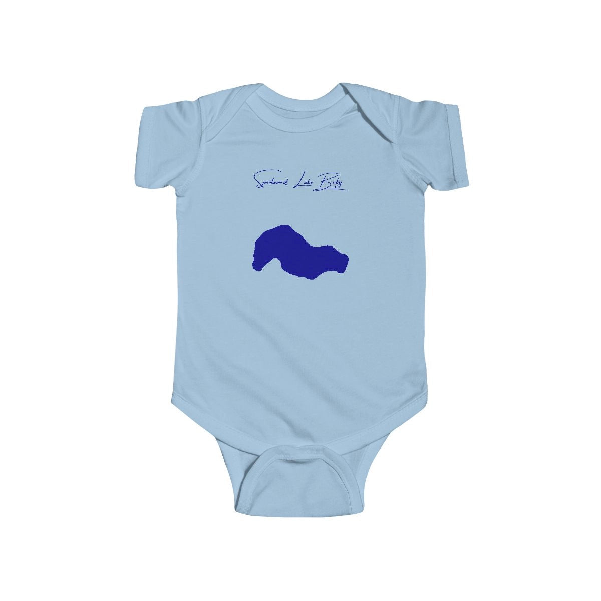 North  Dakota  Spiritwood  Lake  Onesie  front  position  view  from  front  light  blue.webp