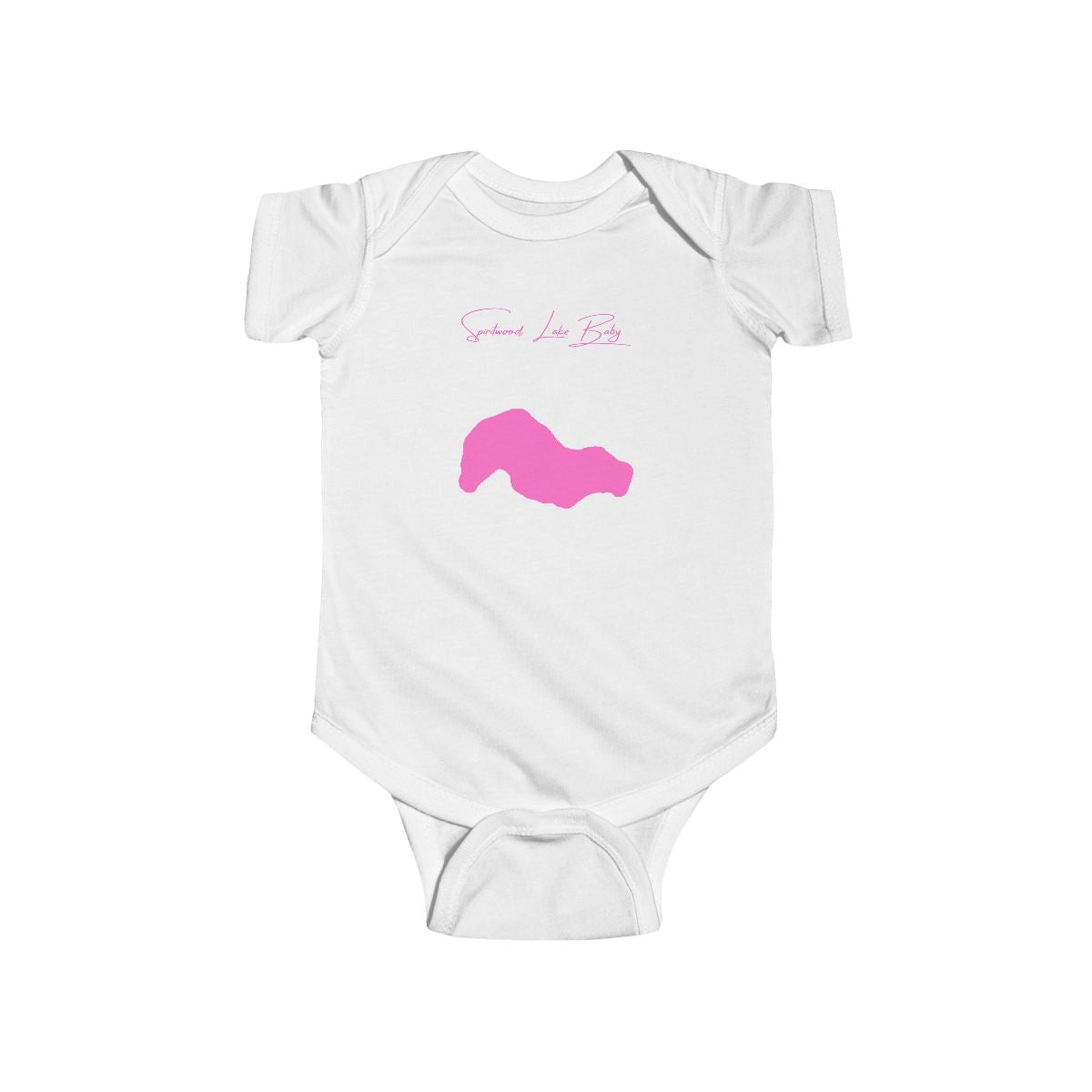 North  Dakota  Spiritwood  Lake  Onesie  front  position  view  from  front  white.webp