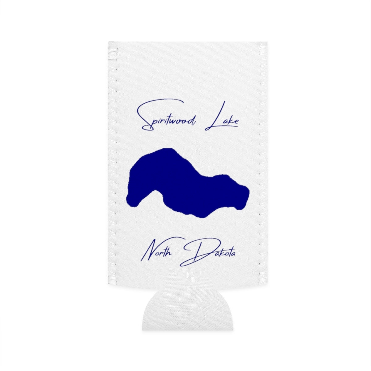 North  Dakota  Spiritwood  Lake  Slim  Can  Koozie  front  position  view  from  flat-front  white.webp