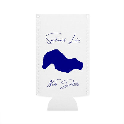 North  Dakota  Spiritwood  Lake  Slim  Can  Koozie  front  position  view  from  flat-front  white.webp
