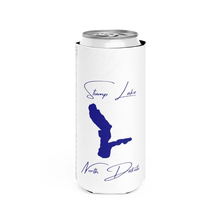 North  Dakota  Stump  Lake  Slim  Can  Koozie  front  position  view  from  front  white.webp