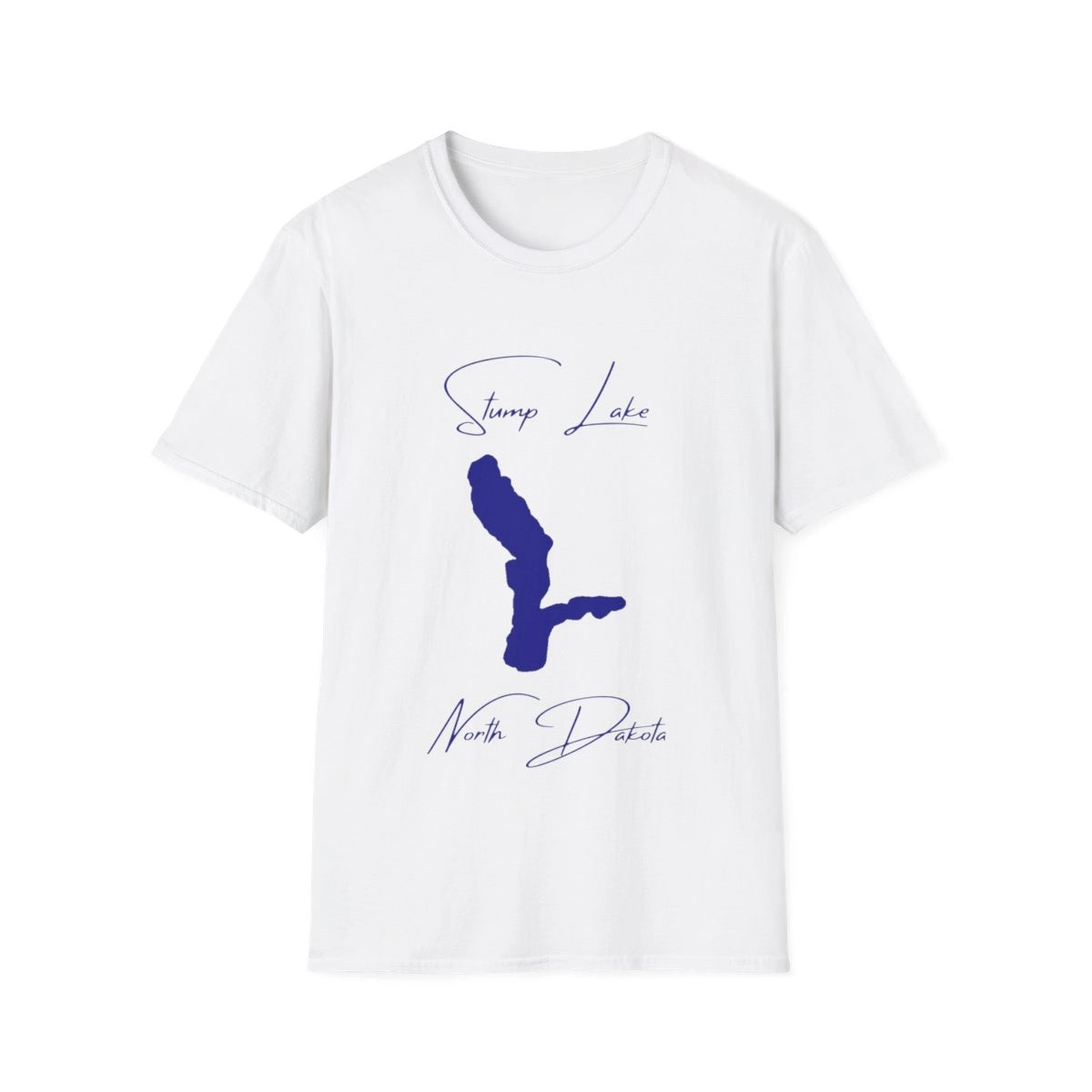 North  Dakota  Stump  Lake  T-shirt  front  position  view  from  front  white.webp