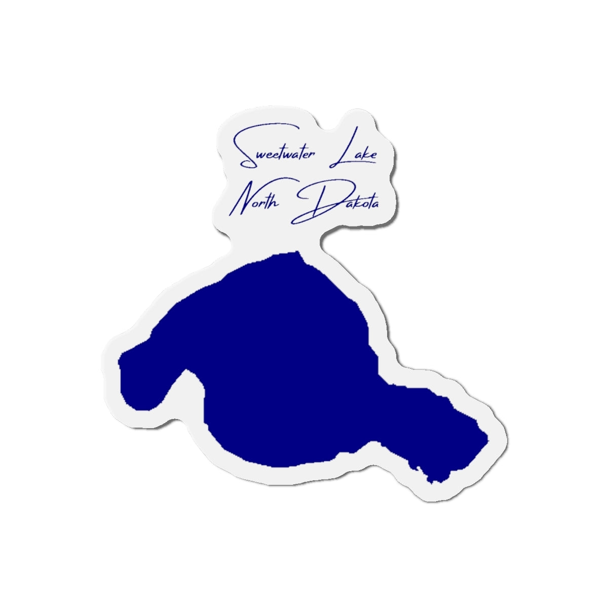 North  Dakota  Sweetwater  Lake  Die  Cut  Magnet  front  position  view  from  front  4  x  4.webp