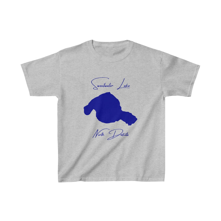 North  Dakota  Sweetwater  Lake  Youth  T-shirt  front  position  view  from  front  sport  grey.webp