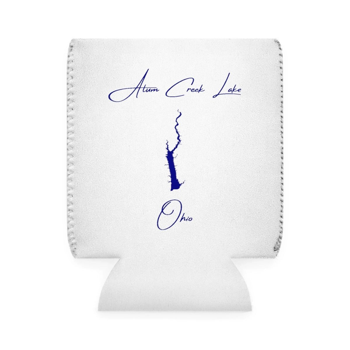 Ohio  Alum  Creek  Lake  Can  Koozie  front  position  view  from  front-1  white.webp