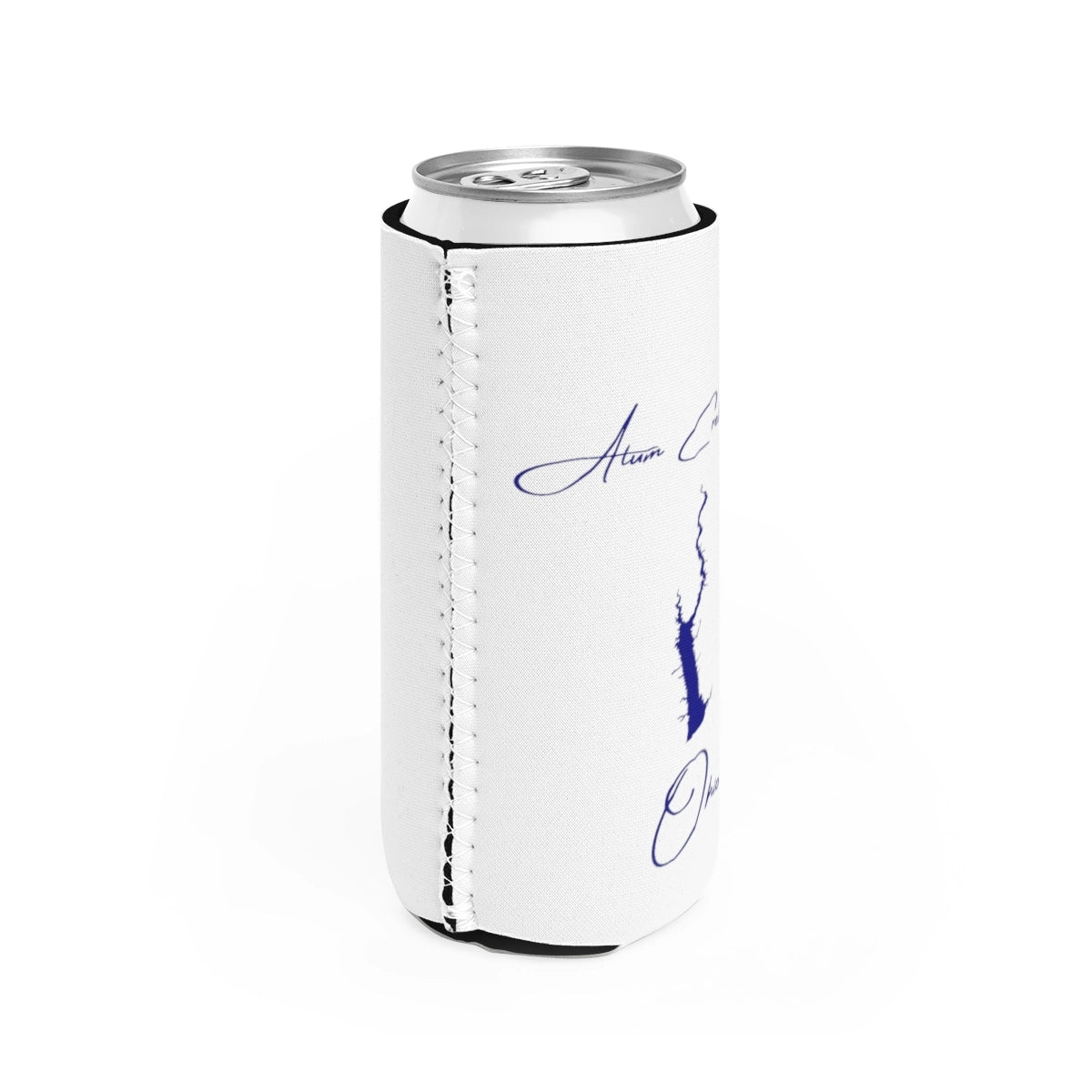 Ohio  Alum  Creek  Lake  Slim  Can  Koozie  all  position  view  from  right  white.webp