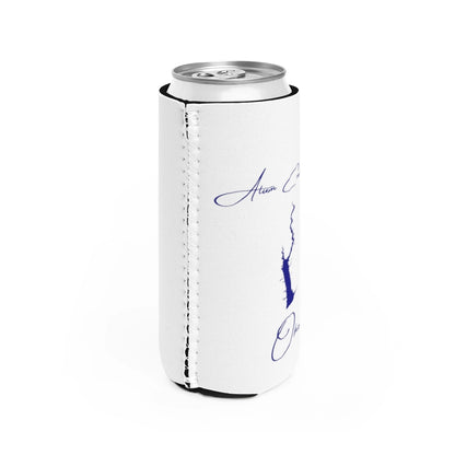Ohio  Alum  Creek  Lake  Slim  Can  Koozie  all  position  view  from  right  white.webp