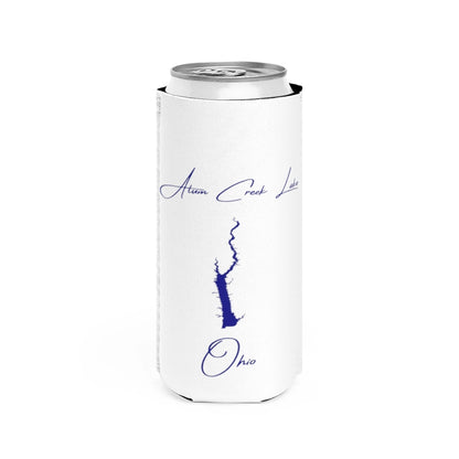 Ohio  Alum  Creek  Lake  Slim  Can  Koozie  front  position  view  from  front  white.webp
