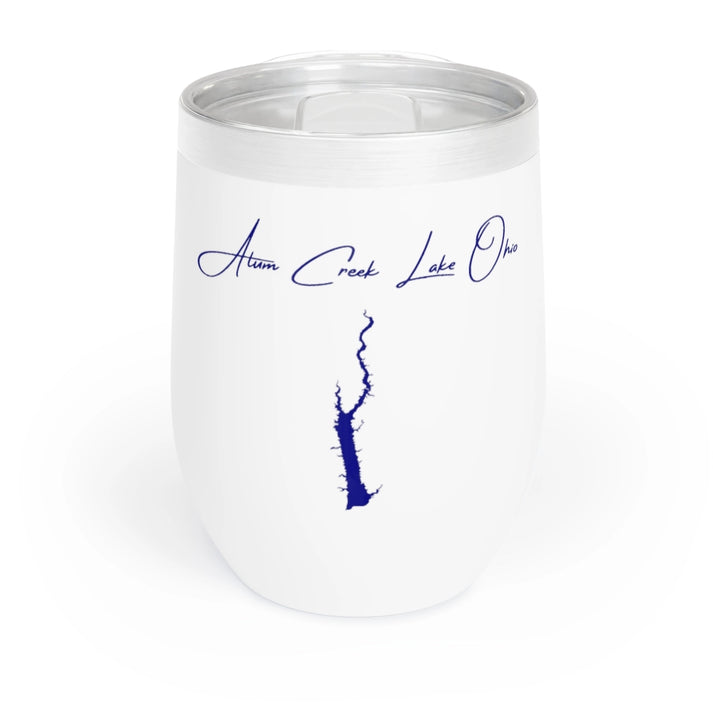 Ohio  Alum  Creek  Lake  Wine  Tumbler  front  position  view  from  front  white.webp