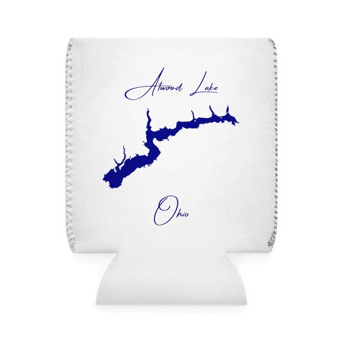 Ohio  Atwood  Lake  Can  Koozie  front  position  view  from  front-1  white.webp