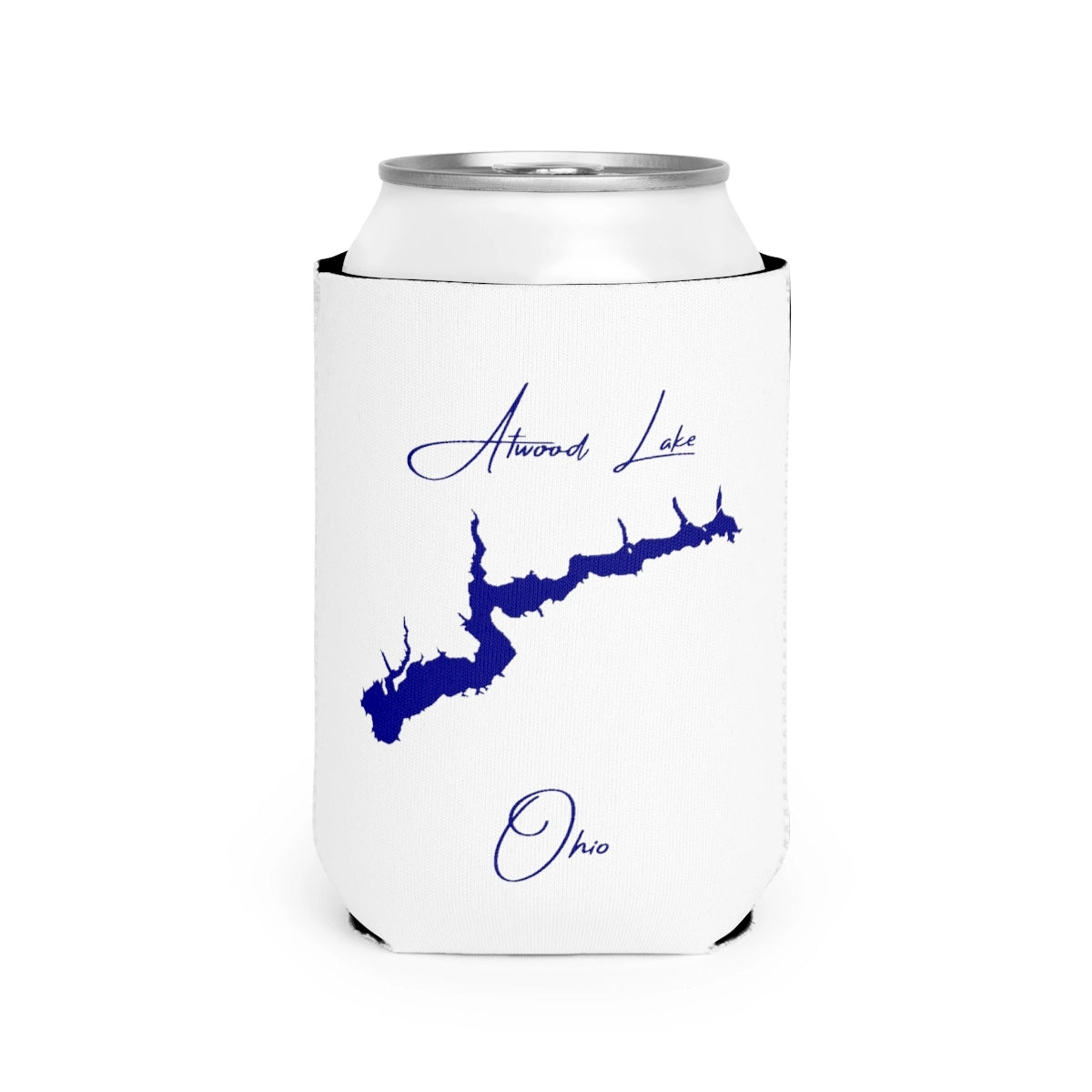 Ohio  Atwood  Lake  Can  Koozie  front  position  view  from  front-2  white.webp