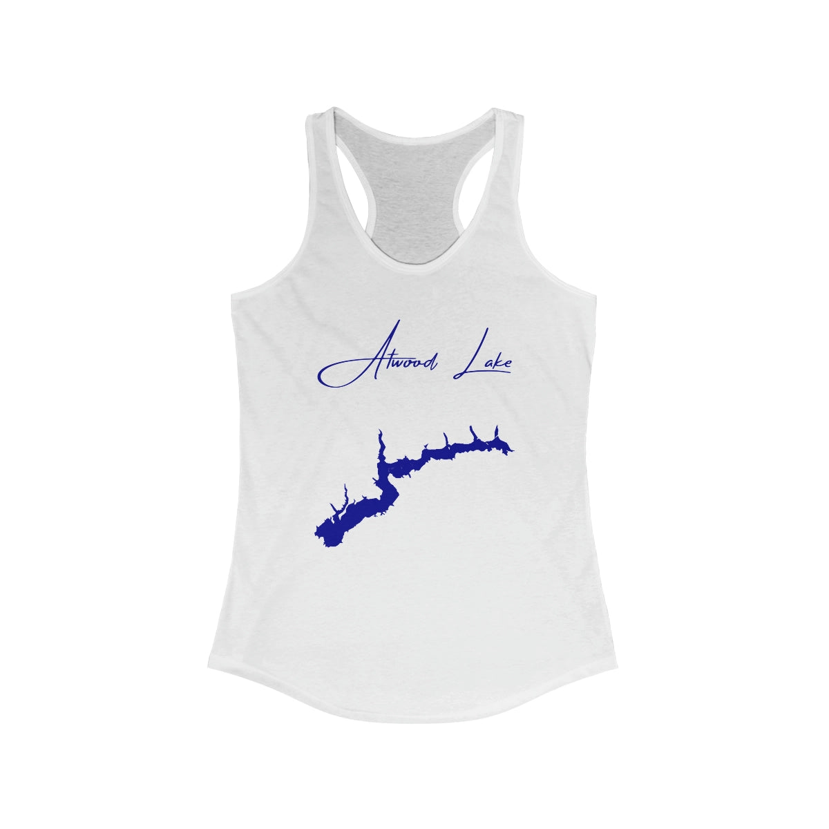 Ohio  Atwood  Lake  Racerback-Tank  front  position  view  from  front  solid  white.webp