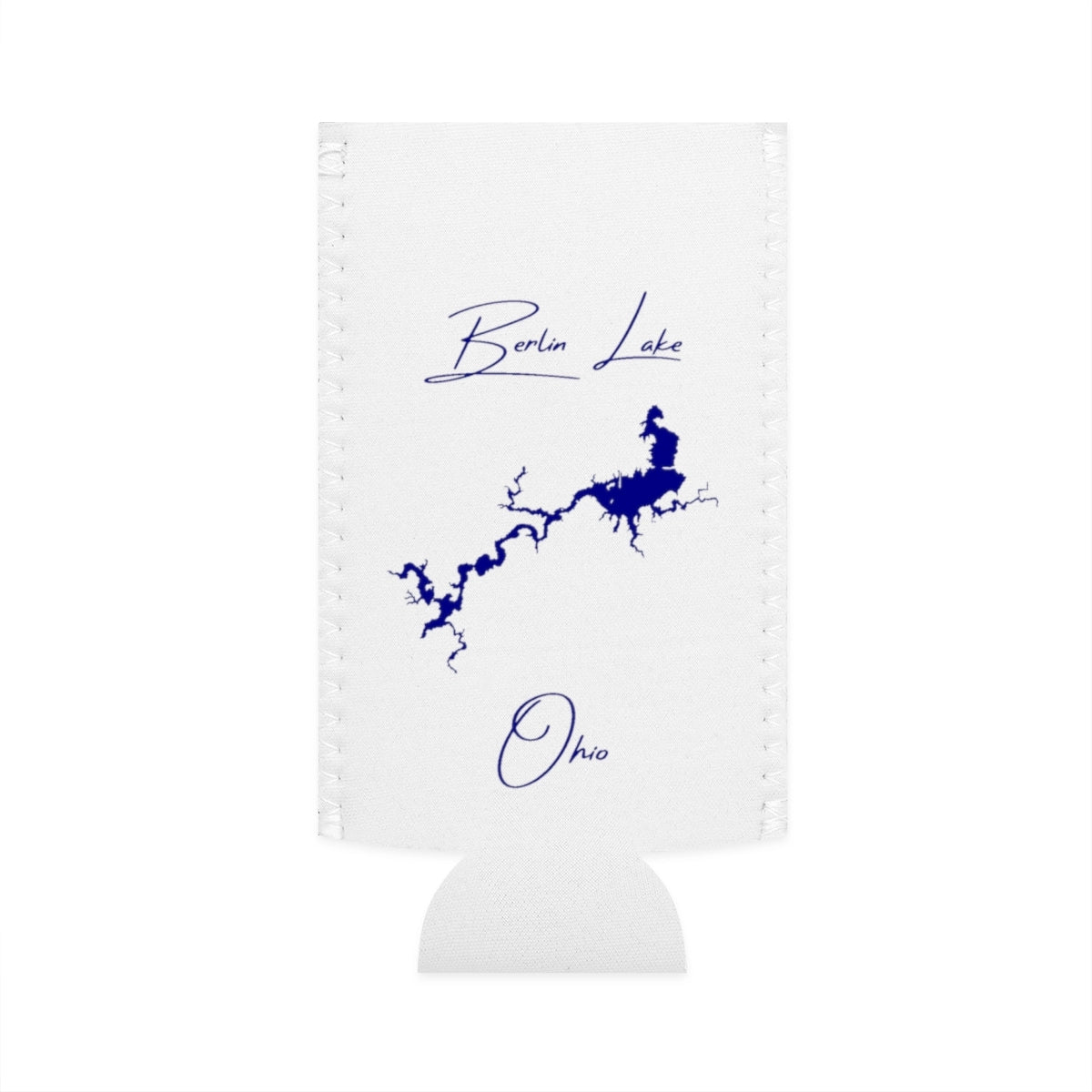 Ohio  Berlin  Lake  Slim  Can  Koozie  front  position  view  from  flat-front  white.webp