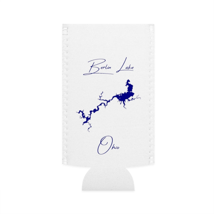 Ohio  Berlin  Lake  Slim  Can  Koozie  front  position  view  from  flat-front  white.webp