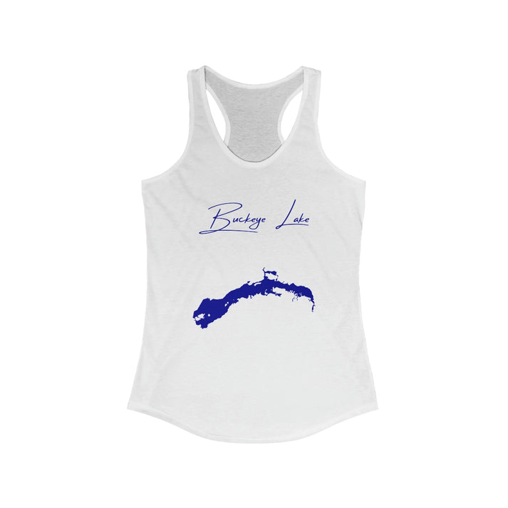 Ohio  Buckeye  Lake  Racerback-Tank  front  position  view  from  front  solid  white.webp