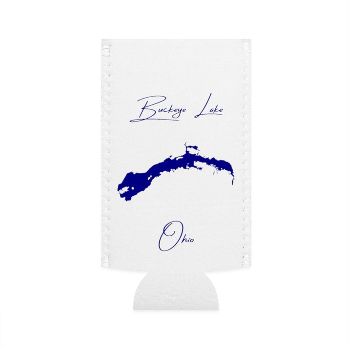 Ohio  Buckeye  Lake  Slim  Can  Koozie  front  position  view  from  flat-front  white.webp
