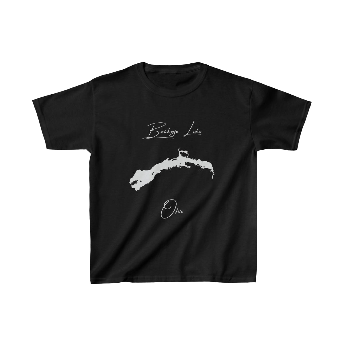 Ohio  Buckeye  Lake  Youth  T-shirt  front  position  view  from  front  black.webp