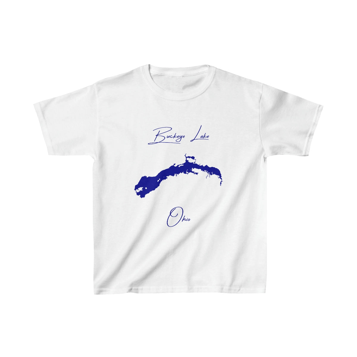 Ohio  Buckeye  Lake  Youth  T-shirt  front  position  view  from  front  white.webp
