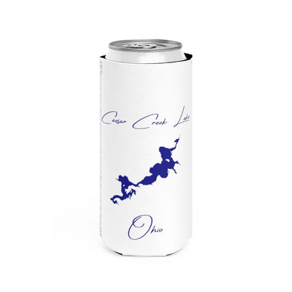 Ohio  Caesar  Creek  Lake  Slim  Can  Koozie  front  position  view  from  front  white.webp