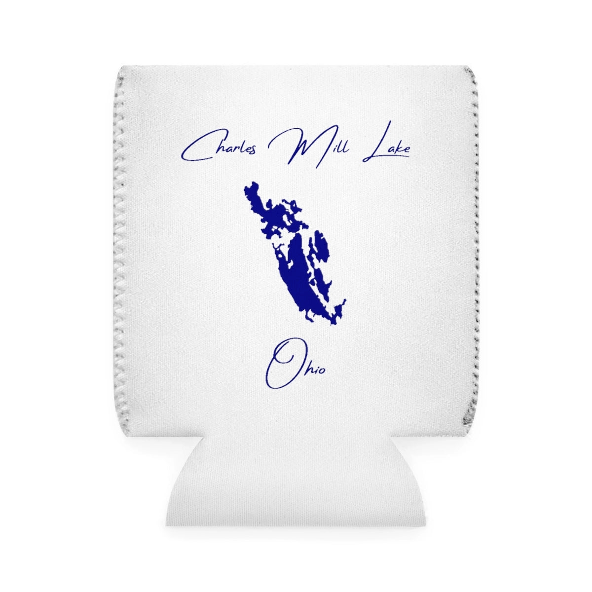 Ohio  Charles  Mill  Lake  Can  Koozie  front  position  view  from  front-1  white.webp