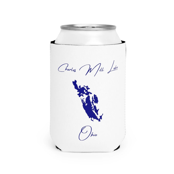 Ohio  Charles  Mill  Lake  Can  Koozie  front  position  view  from  front-2  white.webp